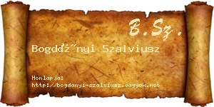 Bogdányi Szalviusz névjegykártya
